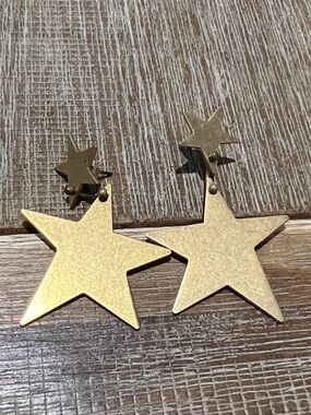 Madewell Gold Star Drop Earrings